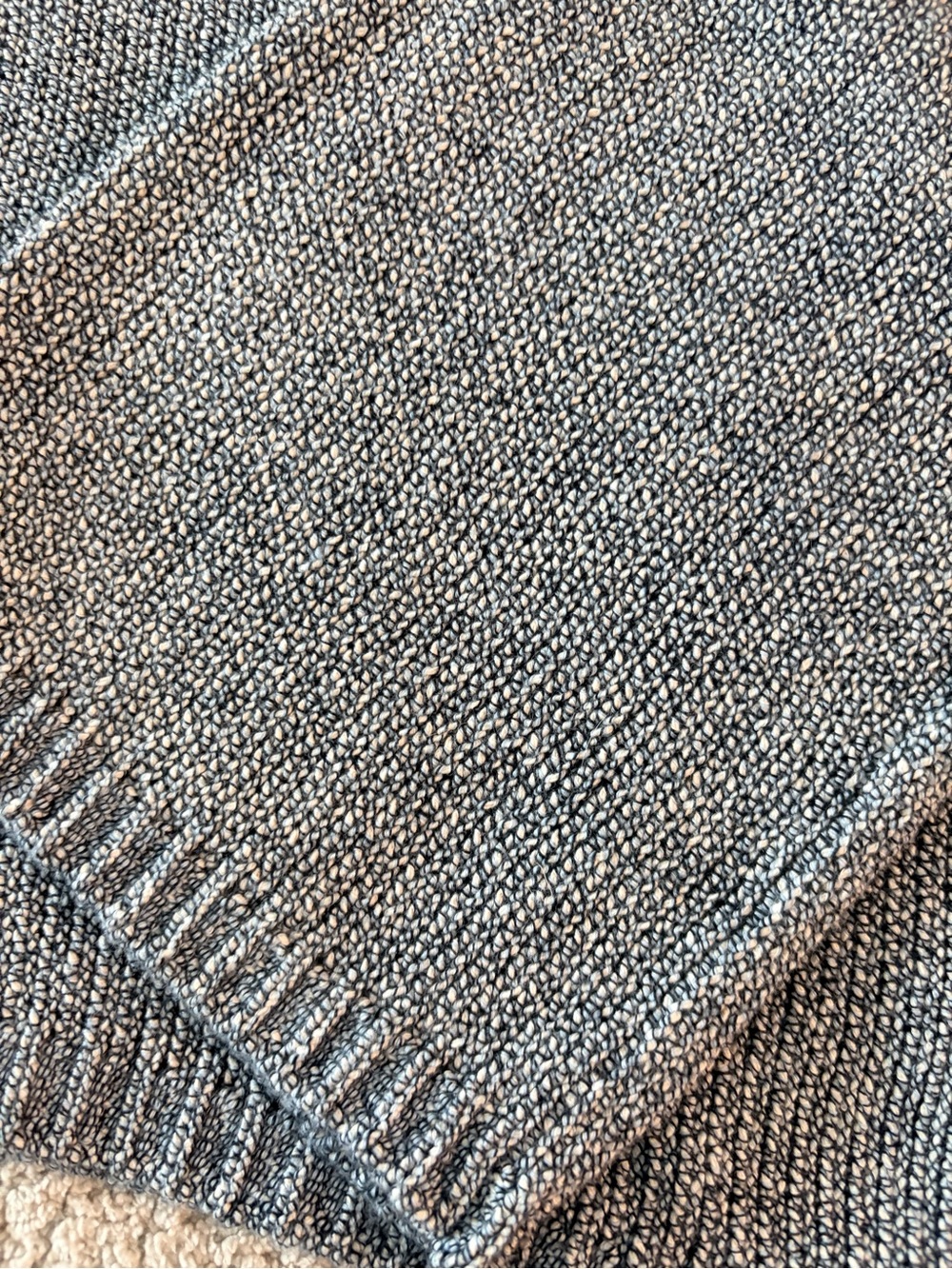 NWT Loft 100% Cotton Marled Blue Gray Crewneck Sweater Size XL - Picture 2 of 4